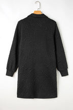 Classic Textured Zip Mini Dress Trendy Long Sleeve Dress for Women Modern Dress Stevvex