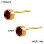Stainless Steel Gold-plated Birthday Stone Constellation Diamond Bone Nail Pi-Mart