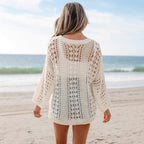 Hollow-out Pullover Womens Versatile Loose-fitting Top