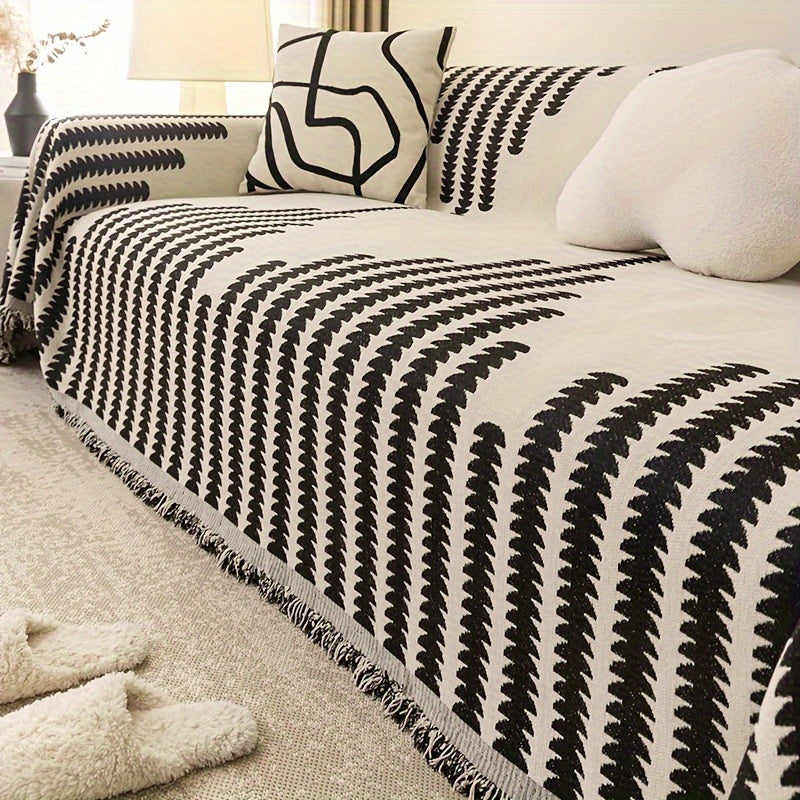 1pc Soft Chenille Sofa Protector - All-Season Universal Fit, Anti-Cat Scratch, Stain-Resistant, Plush Throw Blanket, Living Room and Bedroom Decor Essential - Easy Care, Machine Washable, and Durable Lootquake LLC