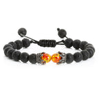 Beaded Hand Rope Volcanic Stone Bracelet Pi-Mart