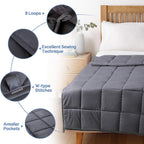 1pc Weighted Blanket 15 Lbs, 20lbs, 25lbs For Adults, Heavy Blanket With Breathable Fabric And Premium Glass Beads, Suitable For Queen/King Size Bed, Dark Grey Lootquake LLC