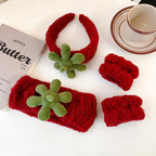 Cute Strawberry Leaf Hair Band Wrist Strap Wide Brim Hair Band Pi-Mart
