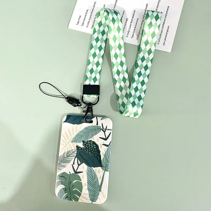 Green Plant Series Simple Fashion Lanyard Card Cover - SJB-DIAMOND ELITES