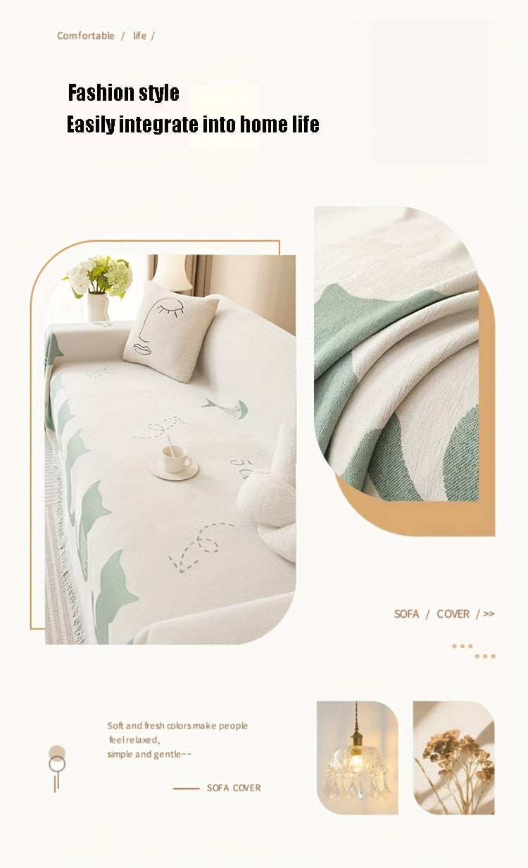 1pc Chenille Cat Cartoon Sofa Cover Blanket Four Seasons Universal Simple Double-sided Multi-functional Sofa Throw Blanket Couch Cover For Living Room Home Decor