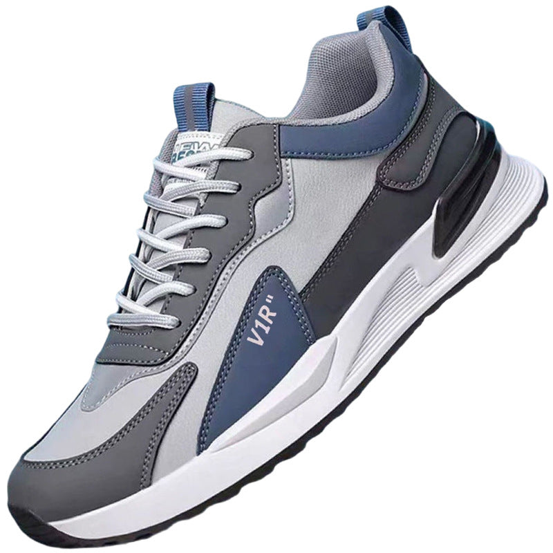 Casual Men's Shoes Soft Sole Color-block Lace-up Sneakers Versatile Trendy Running Sports Shoes Pi-Mart