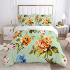 Nordic Spring Bedding Set Green Leaf Quilt Cover Pi-Mart