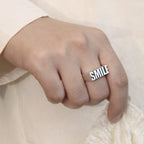 Customized Alphabet Couple Ring Customized Sterling Silver Couple Style Pi-Mart