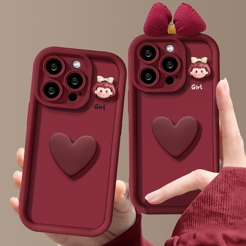 Wine Red Love Girl Phone Case Pi-Mart