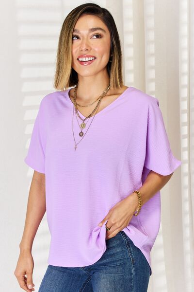 Zenana Texture Short Sleeve T-Shirt Lootquake LLC