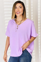 Zenana Texture Short Sleeve T-Shirt Lootquake LLC
