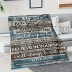 1pc Son Gifts Blanket From Mom - To My Son Blanket - Gifts For Grown Son From Mother - Gifts For Son - Son Gifts From Mother For Birthday - Graduation Valentine Birthday Gift Ideas