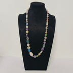Handmade Premium Crystal Necklace |  Artisan Woven Jewelry with Alloy Accents  | Elegant Sparkling Statement Necklace for Women (MAC345)
