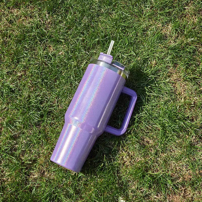 40oz Straw Coffee Insulation Cup With Handle Portable Car Stainless Steel Water Bottle LargeCapacity Travel BPA Free Thermal Mug Pi-Mart