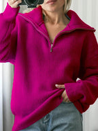 Turtleneck Zipper Sweater Pi-Mart