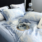 Double-sided Lyocell And Tencel Printed Quilt Cover Bed Sheet Set Of Four Pi-Mart