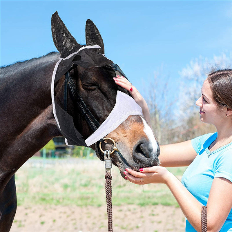 Anti-mosquito And Anti-flying Horse Face Mask With Velcro Style Horse Flying Mask Lootquake LLC