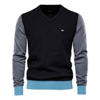 Spliced Cotton Men's Sweater Pi-Mart