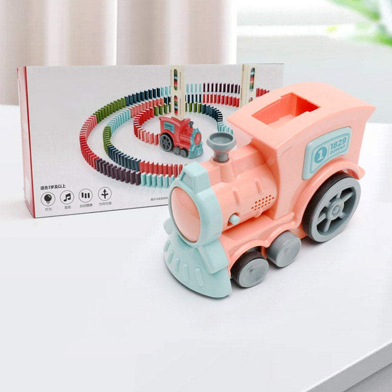 Domino Train Toys Baby Toys Car Puzzle Automatic Release Licensing Electric Building Blocks Train Toy Pi-Mart