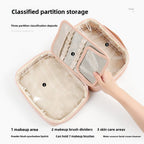 Makeup Bag Organizers, PU Square Portable Cosmetic Bag, Cosmetic Storage Bag, Portable Travel Large-capacity Wash Bag, Makeup Bag with Compartments, - SJB-DIAMOND ELITES