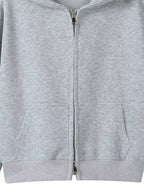 Full Size Casual Zip-Up Long Sleeve Hoodie Plus Size THRIXINE