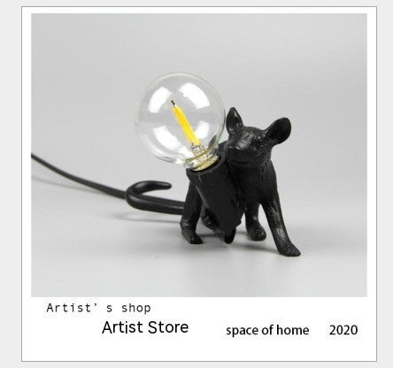 Resin Animal Mini Mouse Decorative Lamp