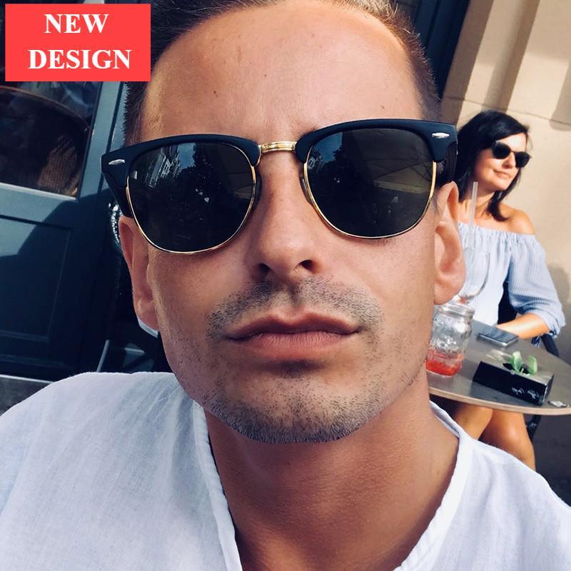 Luxury Popular  Famous Retro Semi-Rimless Brand Designer Sunglasses For Women and Men Polarized Classic Oculos De Sol Gafas Retro EyeglassesWith UV400  Sunglasses - SJB-DIAMOND ELITES