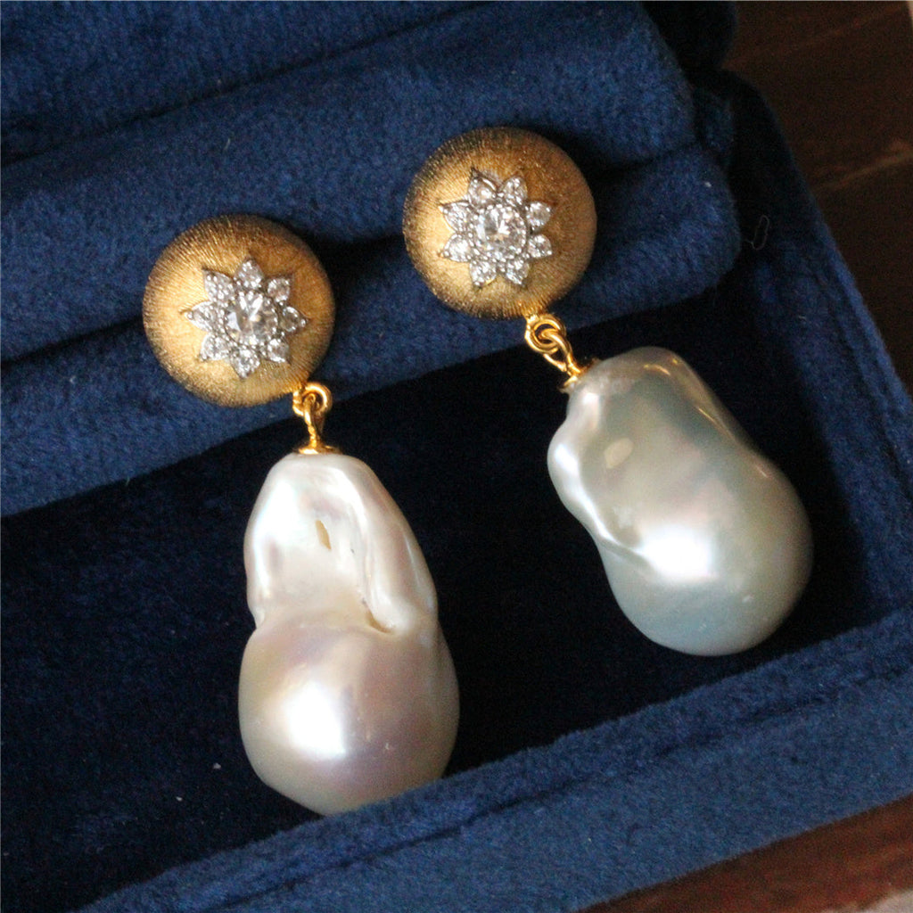 Baroque Freshwater Pearl Earrings Pi-Mart