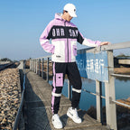 Youth Hip Hop Two-piece Student Hooded Fashion Long Sleeve Sweatshirt Jacket Pi-Mart