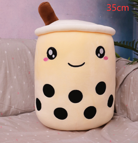 Cute Fruit Drink Plush Stuffed Soft Strawberry Milk Tea Plush Boba Tea Cup Toy Bubble Tea Pillow Cushion Kids Gift Pi-Mart