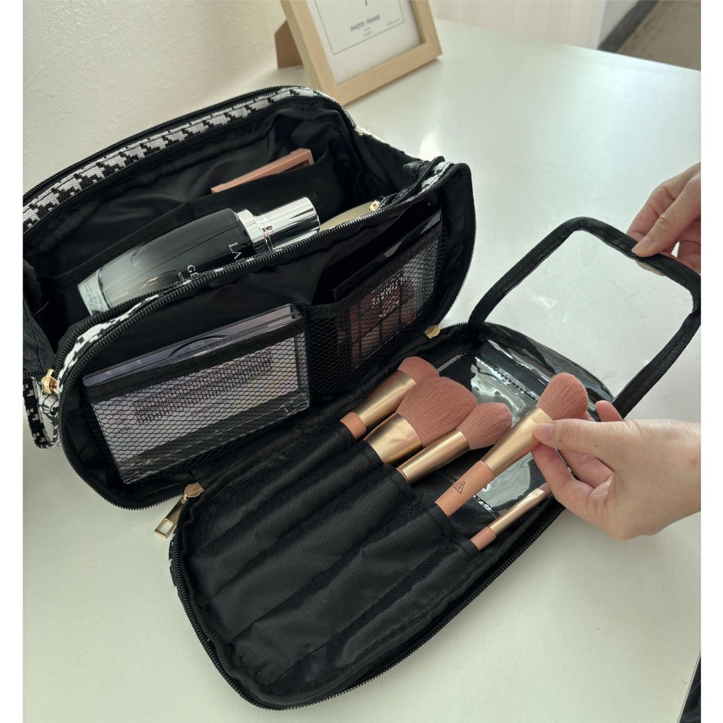 Makeup bag with compartments, Multifunctional cosmetic bag women's large capacity, portable storage bag, partition travel toilet bag, makeup bag organizer, - SJB-DIAMOND ELITES