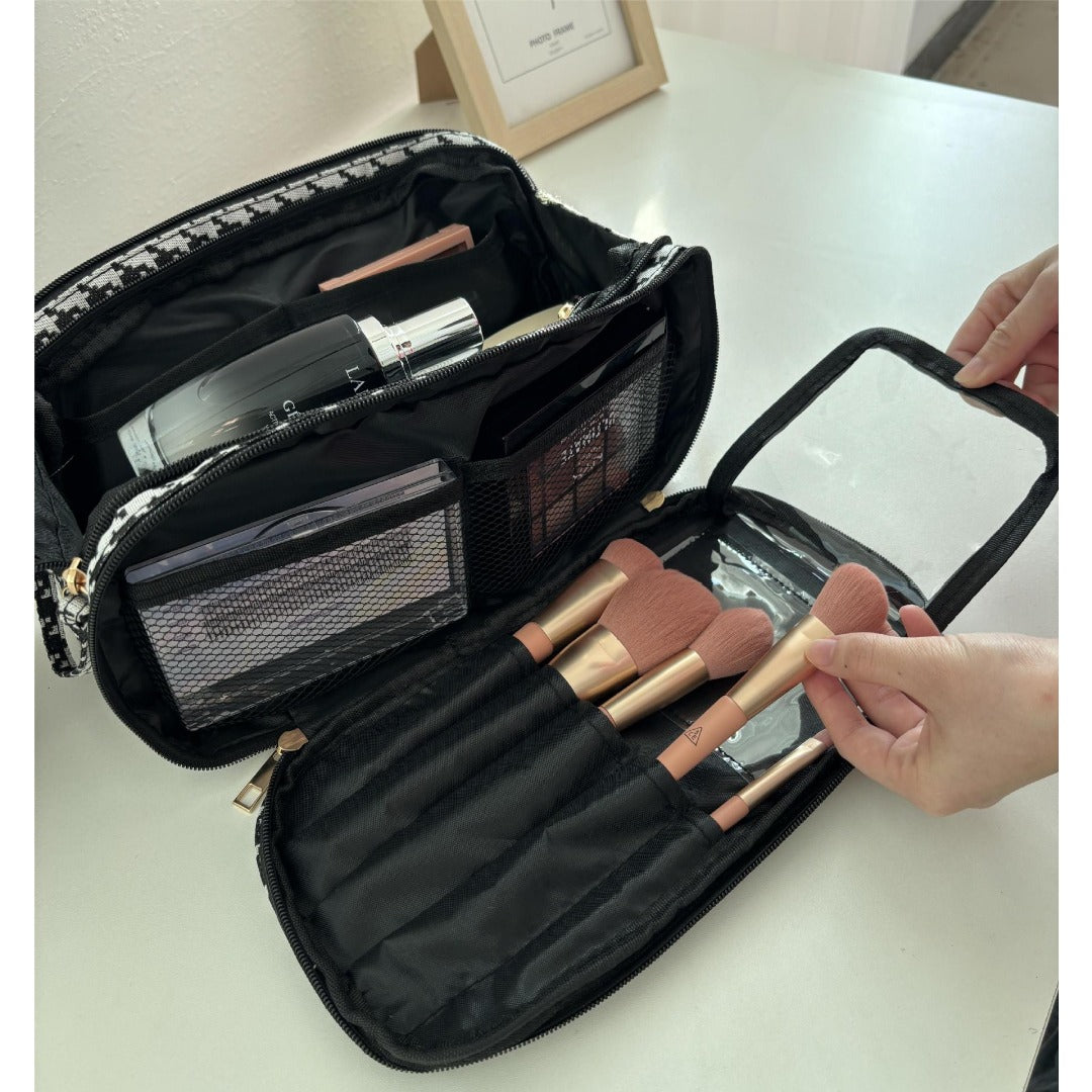 Makeup bag with compartments, Multifunctional cosmetic bag women's large capacity, portable storage bag, partition travel toilet bag, makeup bag organizer, - SJB-DIAMOND ELITES