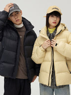Down Jacket Thickened Couple Winter New Windproof Coat Solid Color Hooded Pi-Mart