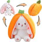 Kawaii Fruit Transfigured Bunny Plush Toy Cute Carrot Strawberry Turn Into Rabbit Plush Toy Kids Birthday Christmas Gift Muppet Pi-Mart