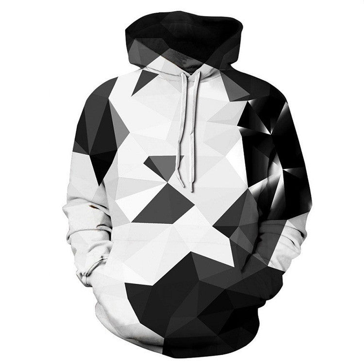 Men's And Women's Fashion Versatile Print Hooded Sweatshirt Pi-Mart