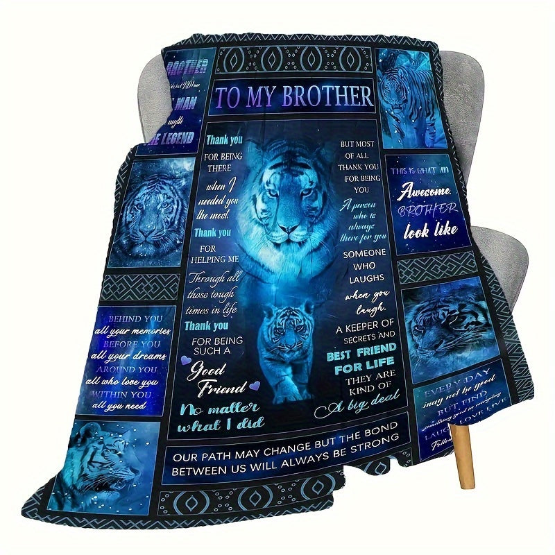 1pc Soft & Cozy Flannel Blanket - Warm, Plush, and Lightweight for Bed, Bedroom, Study, Travel, and Camping - Perfect Gift for Brother Lootquake LLC
