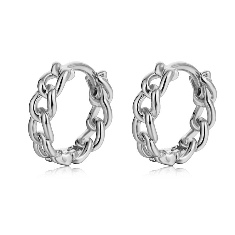 Glossy Chain Ear Clip Women's Simple Twist Earrings