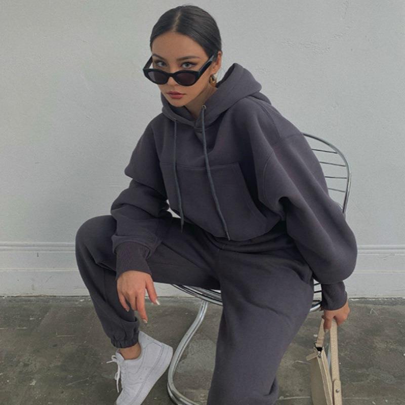Autumn And Winter Women's New Casual Hoodie Coat Sports Suit Pi-Mart