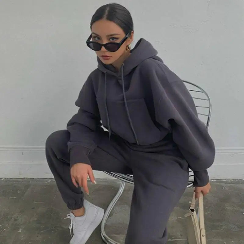 New Style Autumn And Winter Women's New Casual Hoodie Coat Sports Suit - SJB-DIAMOND ELITES