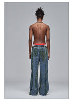 American Street Dirtyfit Heavy Industry Washed Distressed Wide Leg Jeans Design Sense Lootquake LLC