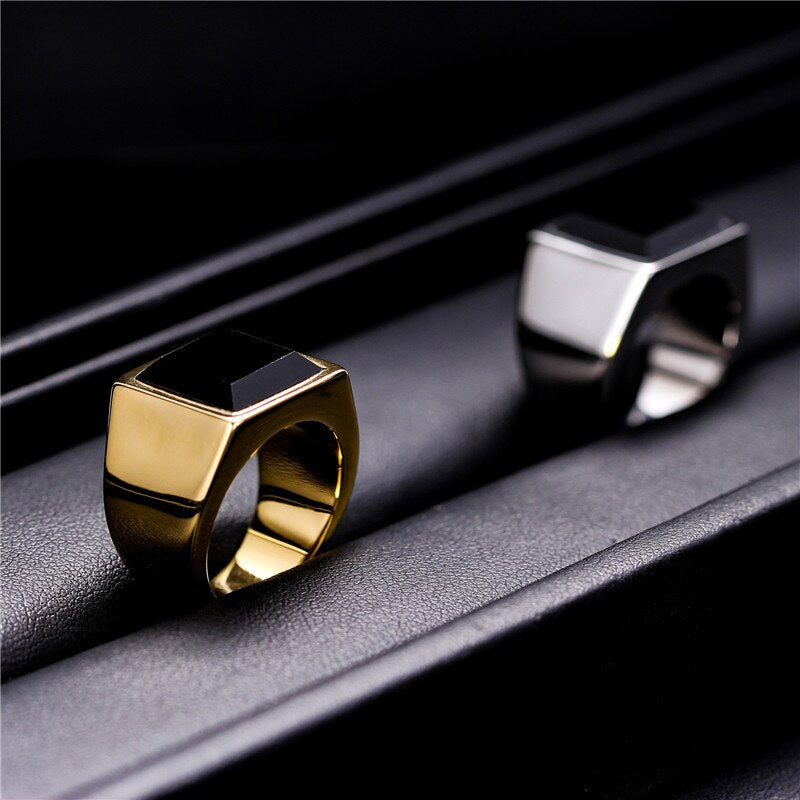 ZORCVENS Black Stone Rings for Men Pi-Mart