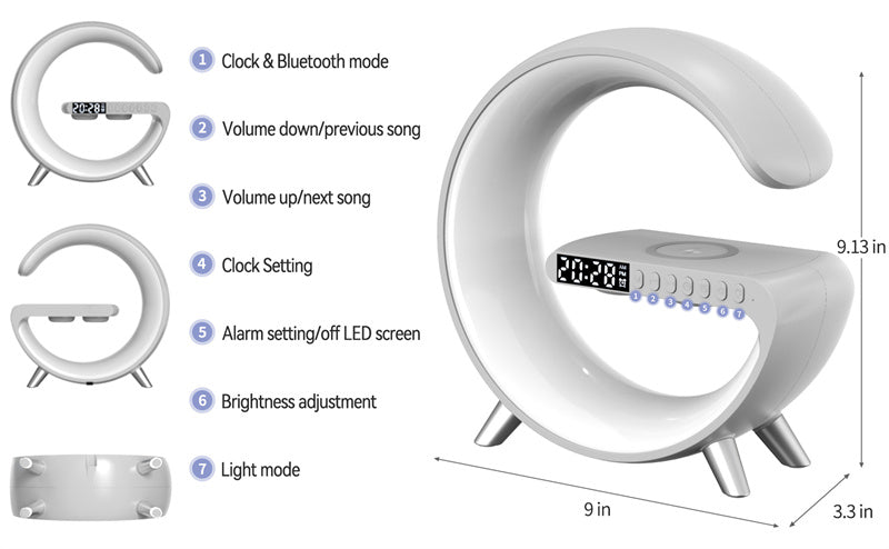 Bluetooth Speaker Wireless Charger Lamp - SJB-DIAMOND ELITES