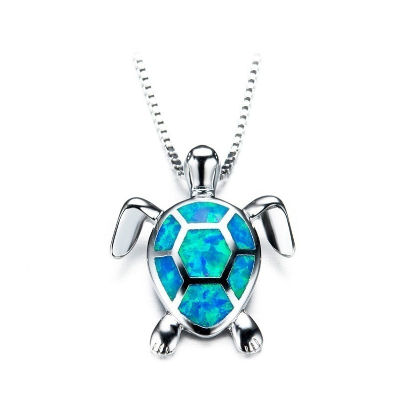 Fashion Turtle Simple Necklace Stud Earrings Set Pi-Mart