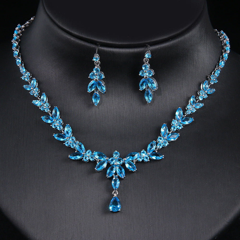 Simple White Bride Zircon Set Women Pi-Mart