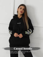 Women's Solid Color Floral Long Sleeved Sweatshirt - SJB-DIAMOND ELITES