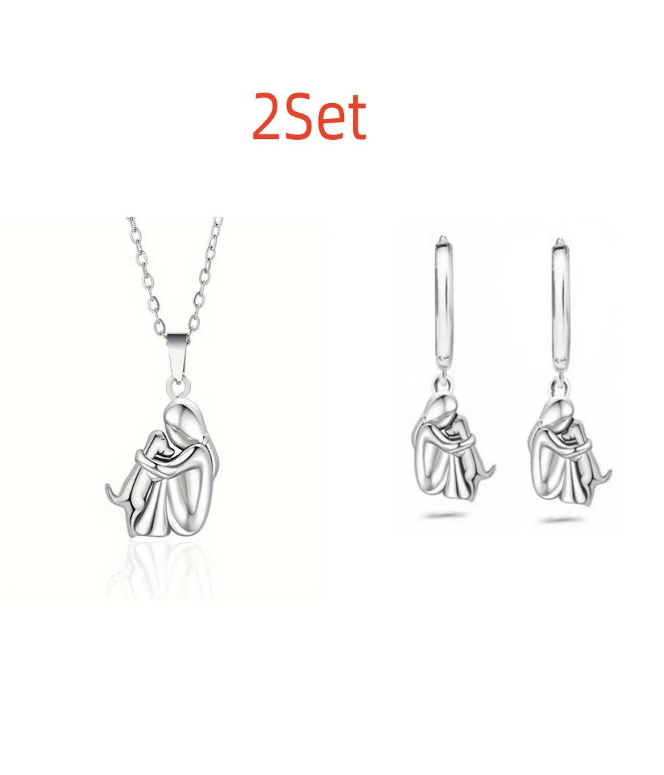 Fashion Little Girl And Dog Hug Necklace Pi-Mart