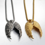 Feather Wings Retro Titanium Steel Personality Punk Necklace Pi-Mart