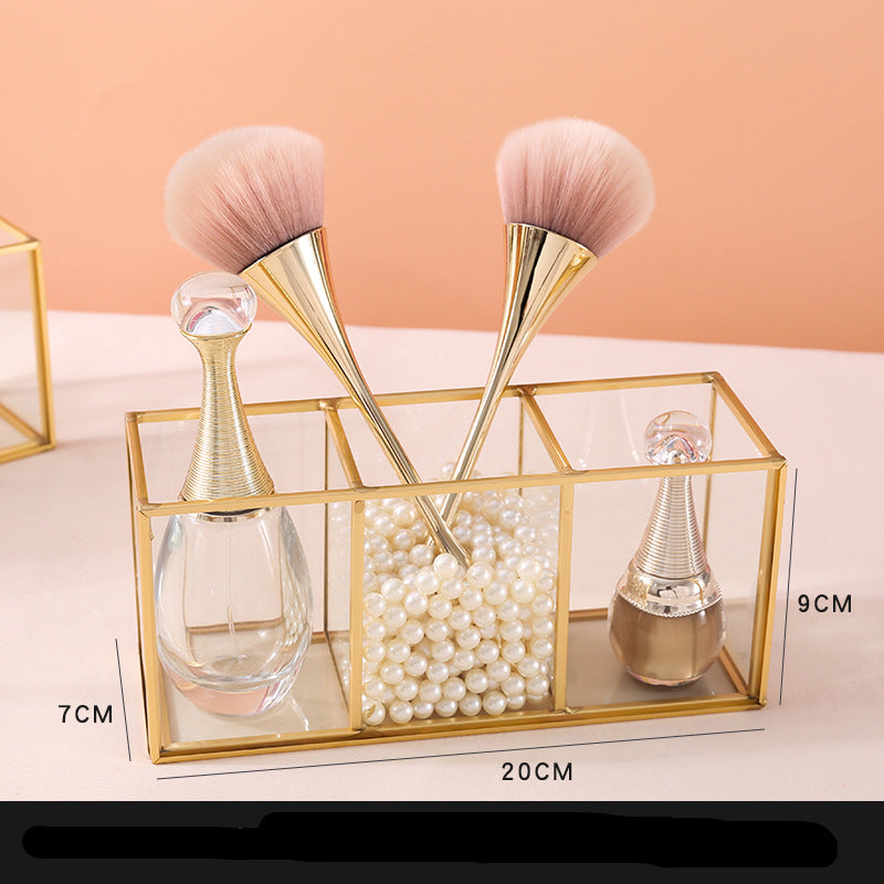 Multi-Cell Makeup Brush Bucket Cosmetic Desktop Storage Box Exquisite And High-End