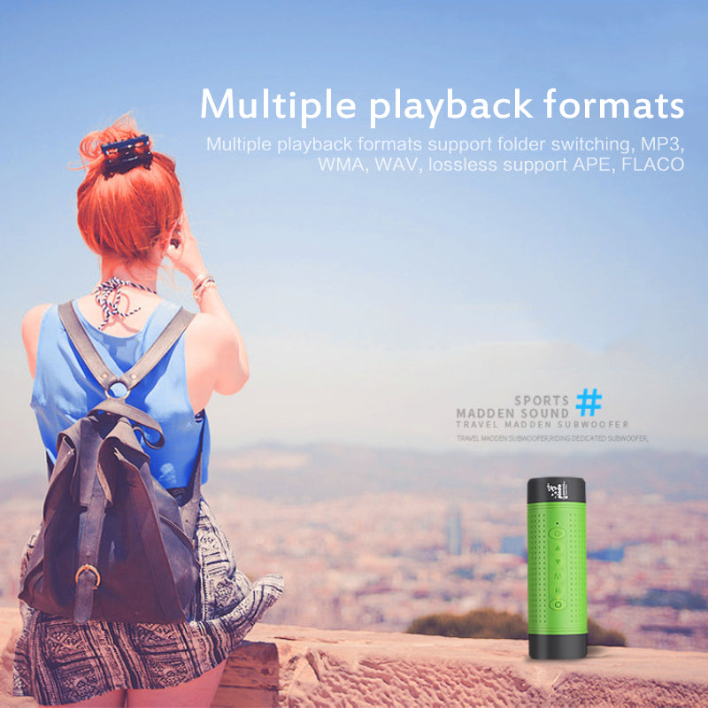 Mini Bicycle Outdoor Bluetooth Speaker Card Radio Flashlight Stereo Handsfree Call Loudspeaker Pi-Mart
