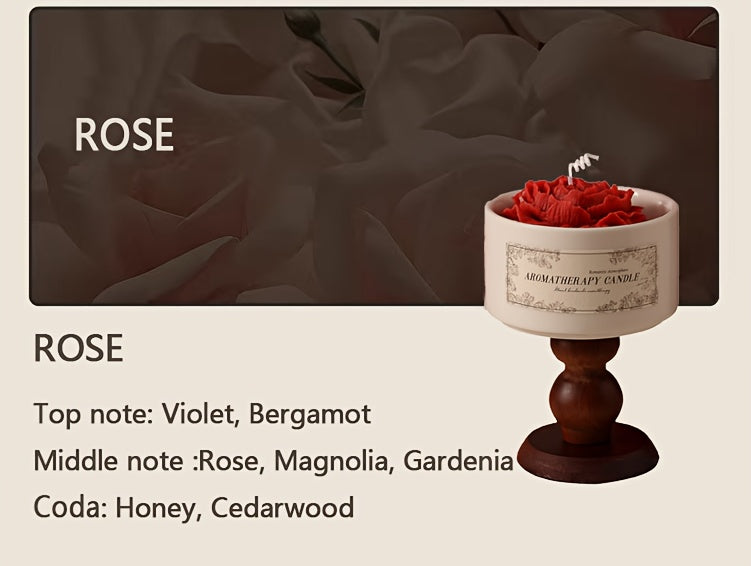 Luxury Soy Wax Scented Candle - 5.3oz Rose, Lavender, Gardenia | Elegant Gift Box for Christmas, Birthdays & Graduations | Home Decor with Ceramic Container & Wooden Base Lootquake LLC